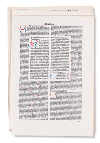 INCUNABULA  BIBLE LEAVES.  Group of 17 leaves, comprising 16 from 15th-century printed Bibles and one from the 1613 folio KJ edition.